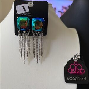 Paparazzi Iridescent Blue and Green Earrings